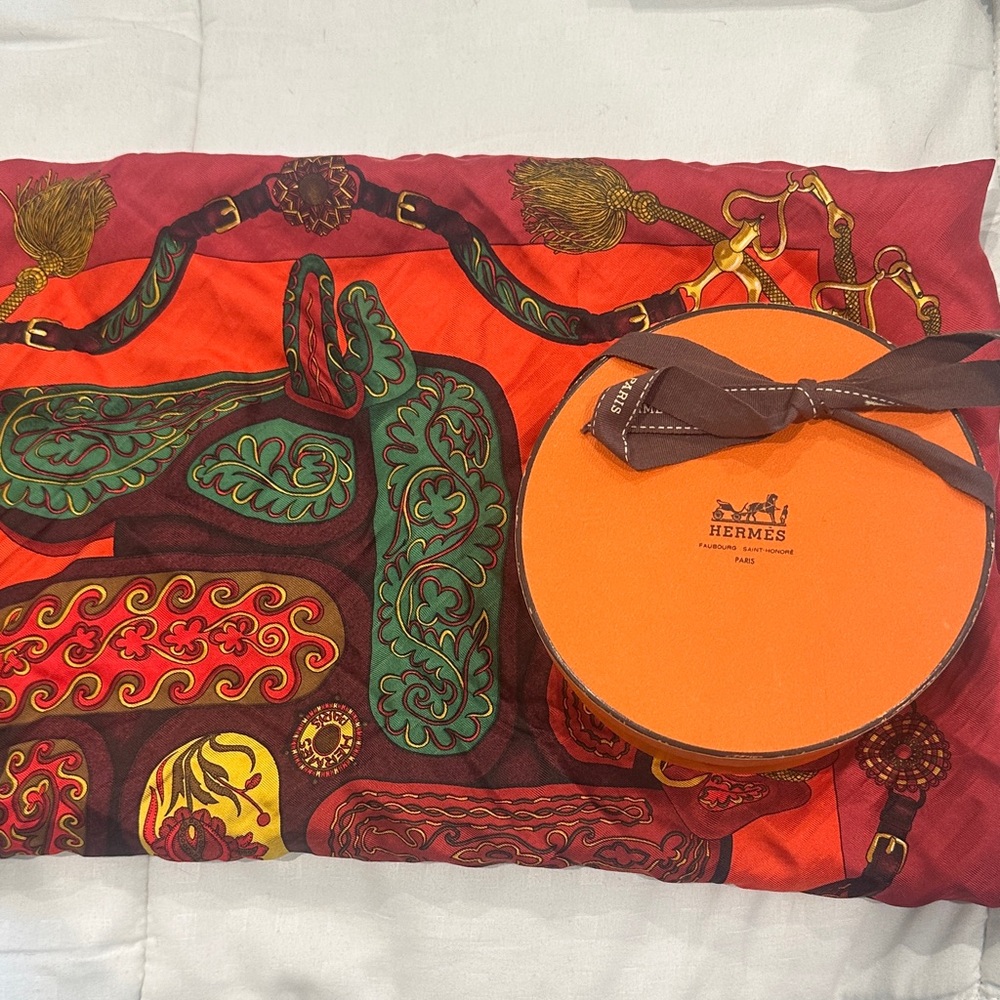 Hermes Red and Green Scarf
